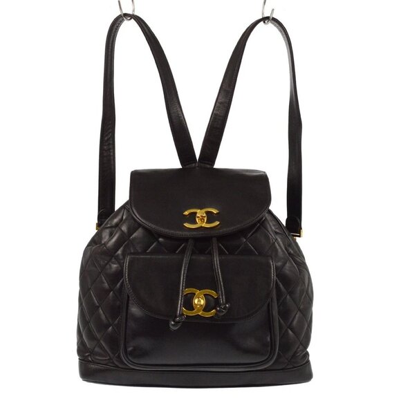 Chanel Black Lambskin Backpack - Picture 1 of 8